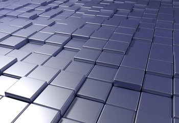 wall of uneven tiles brick or cubes, 3d illustration
