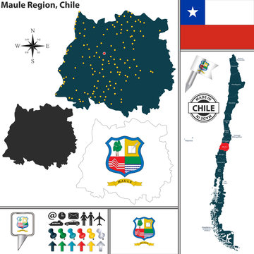 Map of Maule, Chile
