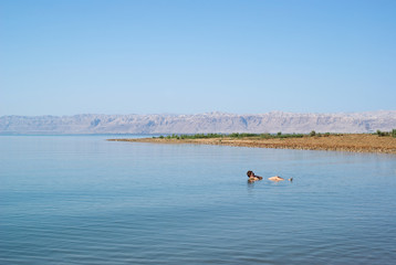 Fototapeta na wymiar Dead Sea. View from Jordan to Israel