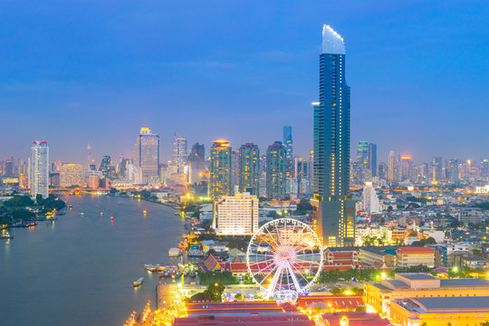 Bangkok vantage point of city skyline view.