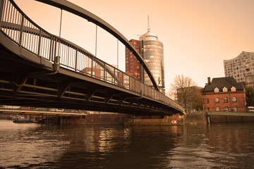 Fototapeta premium Brücke Hamburg sepia