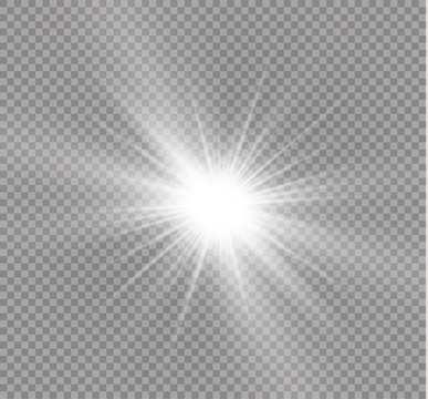 Glow light effect. Star burst with sparkles.