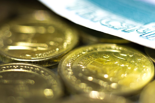 coins, money, gold/ background with gold of coins