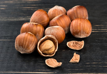 Hazelnuts in shell