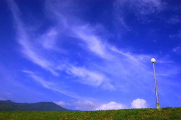 Fototapeta premium Cloud over hill