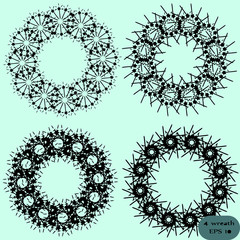 Four vector patterned wreaths.