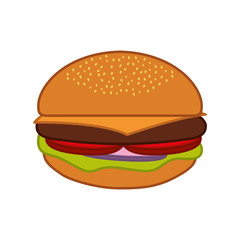 hamburger fast food icon vector illustration design