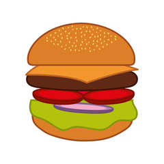 hamburger fast food icon vector illustration design