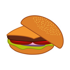 hamburger fast food icon vector illustration design