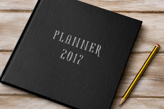 text planner 2017 in a notebook
