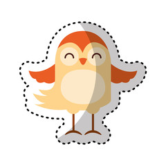cute bird character icon vector illustration design