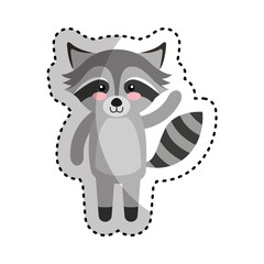 cute raccoon character icon vector illustration design