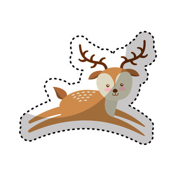cute reindeer character icon vector illustration design