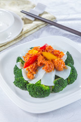 clam and broccoli chinese cuisine