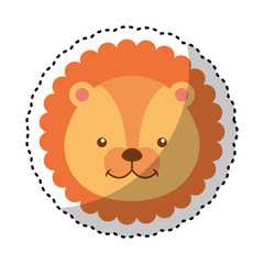cute lion character icon vector illustration design
