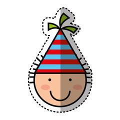cute boy character with party hat vector illustration design