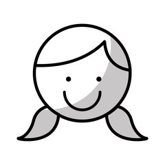 cute girl character icon vector illustration design