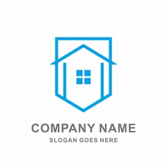 Simple Outline House Architecture Interior Construction Real Estate Business Company Stock Vector Logo Design Template