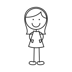 cute girl character icon vector illustration design
