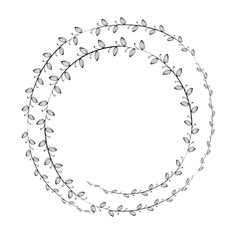 Decorative leaves in black and white icon vector illustration graphic design