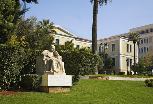 Monument to Kostis Palamas near Municipal Cultural Center in Athens. Greece