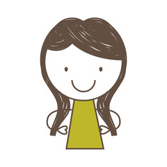 cute girl character icon vector illustration design