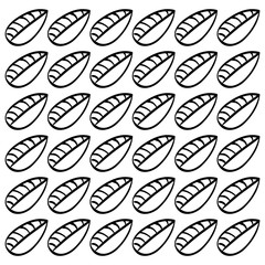 Decorative leaves in black and white icon vector illustration graphic design