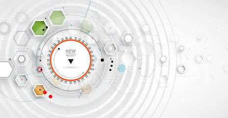 Naklejka premium Digital technology world. Business virtual concept. Vector background