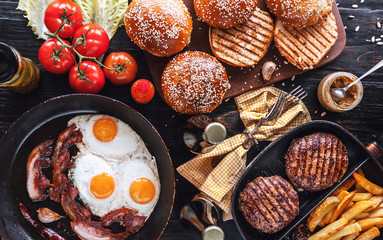 components for juicy homemade burger