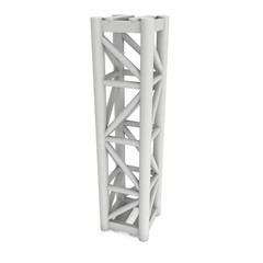 Steel truss girder element. 3d render isolated on white