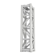 Steel truss girder element. 3d render isolated on white