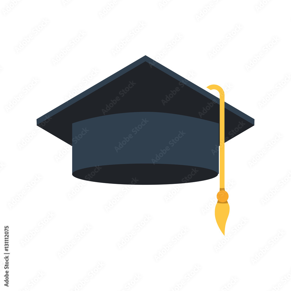 Poster hat graduation isolated icon vector illustration design