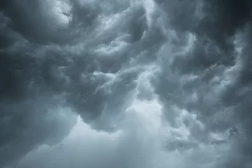 Papier Peint photo Lavable Ciel Ciel sombre dramatique et nuages d& 39 orage