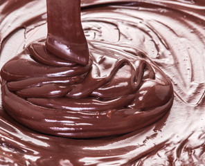 Melted chocolate or chocolate glaze.