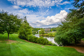 The lake at Symphony Park, in Charlotte, North Carolina.