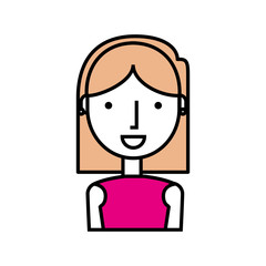 young woman avatar character vector illustration design