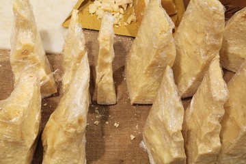 pieces Italian Parmesan cheese for sale in the dairy