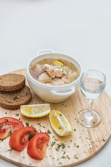 Russian traditional fish soup