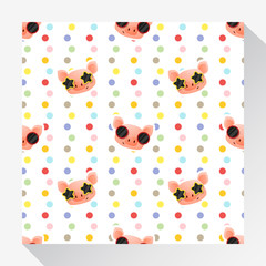 Animal seamless pattern collection with piggy , vector , illustration