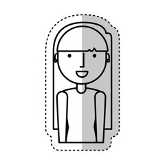 young woman avatar character vector illustration design