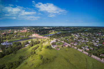 Obraz premium Kuldiga city and Venta river, Latvia.