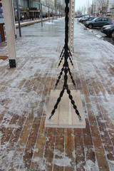Winter empty swings in Moscow