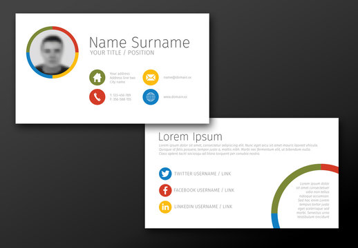 White Business Card Layout