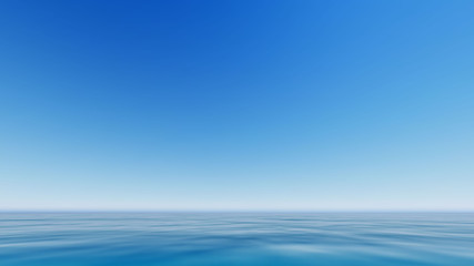 Vector blue sea and clear sky