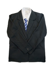 Black suit / Black male suit on white background.