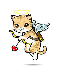 Cat Cupid vector cartoon illustration