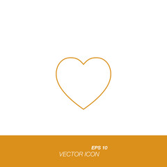 Heart icon in line style isolated on white background.