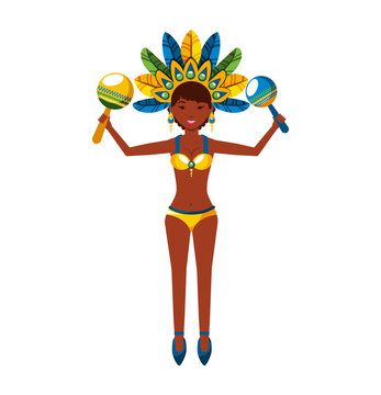 beautiful carnival dancer character vector illustration design