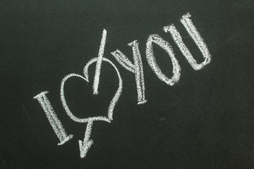 I Love You  text written on chalkboard
