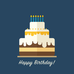 Birthday cake vector - 131118636